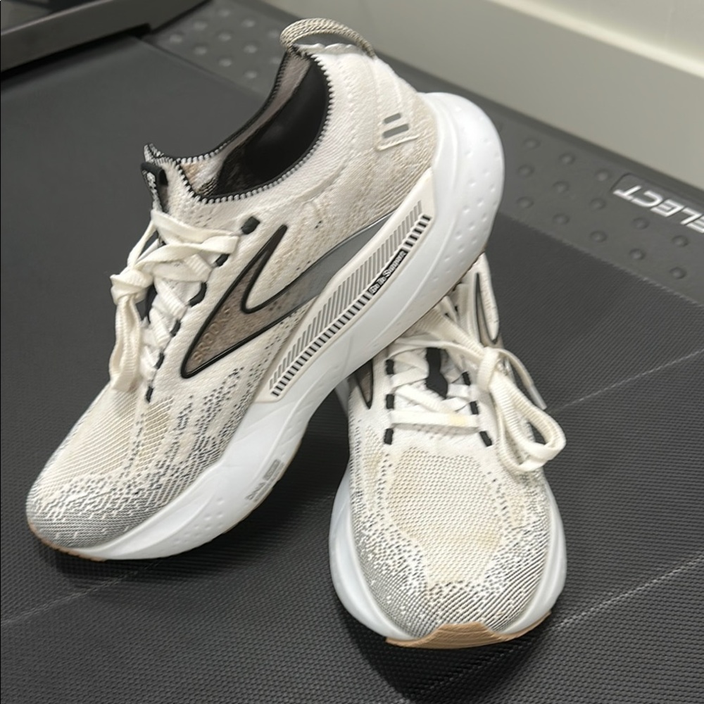 Brooks White and Black Athletic Shoes